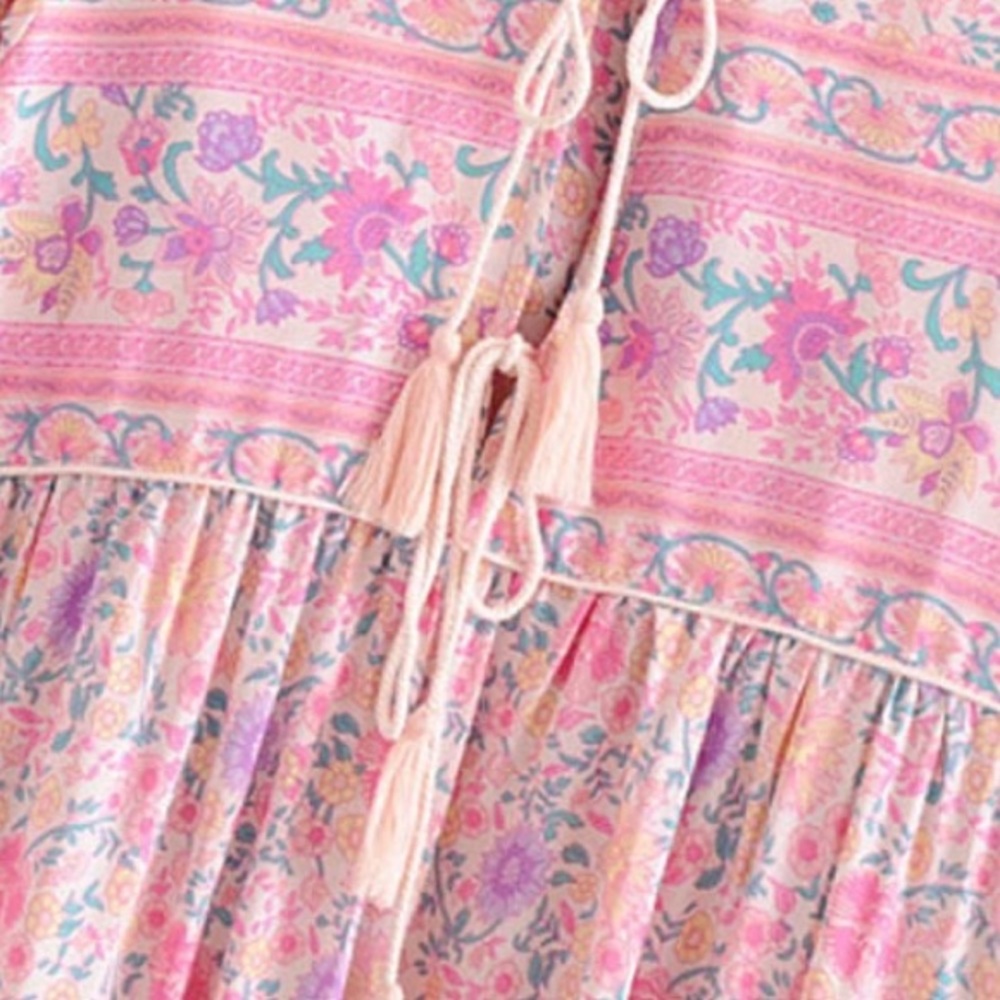 Floral Maxi DRESS Pink Gown NEW - Picture 7 of 8